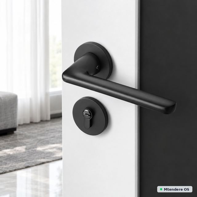 Black Door Lever Lock