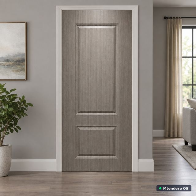 Grey Woodgrain Two-Panel Door Slab